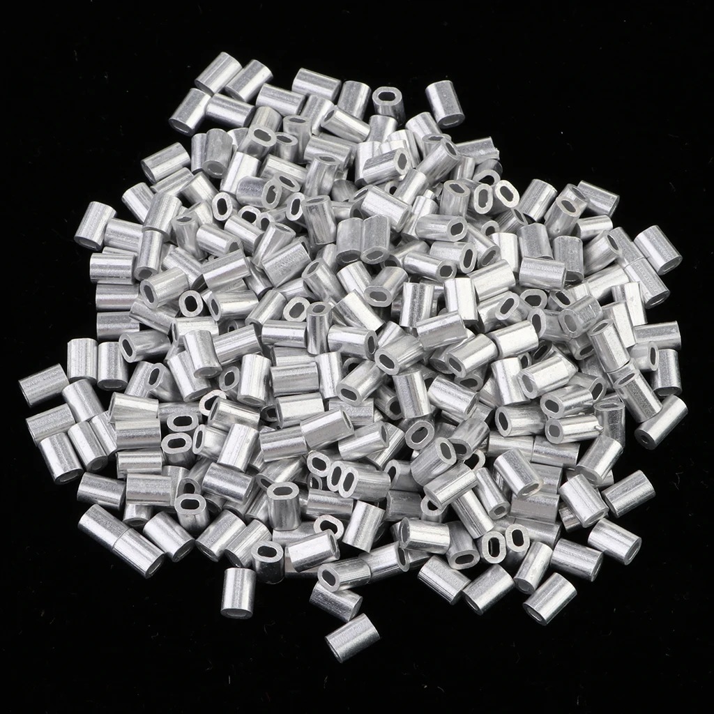 1000Pcs Fishing Double Barrel Aluminium Crimp Sleeves Tube DIY Accessories