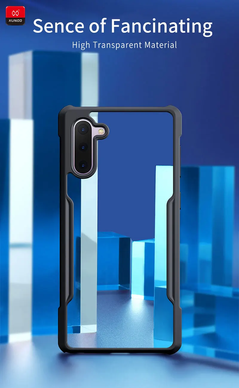 XUNDD Luxury Transparent Case New For Samsung Galaxy Note 8 9 10 Plus 20 Ultra Phone Silicone 360 Shockproof Protector Back Case