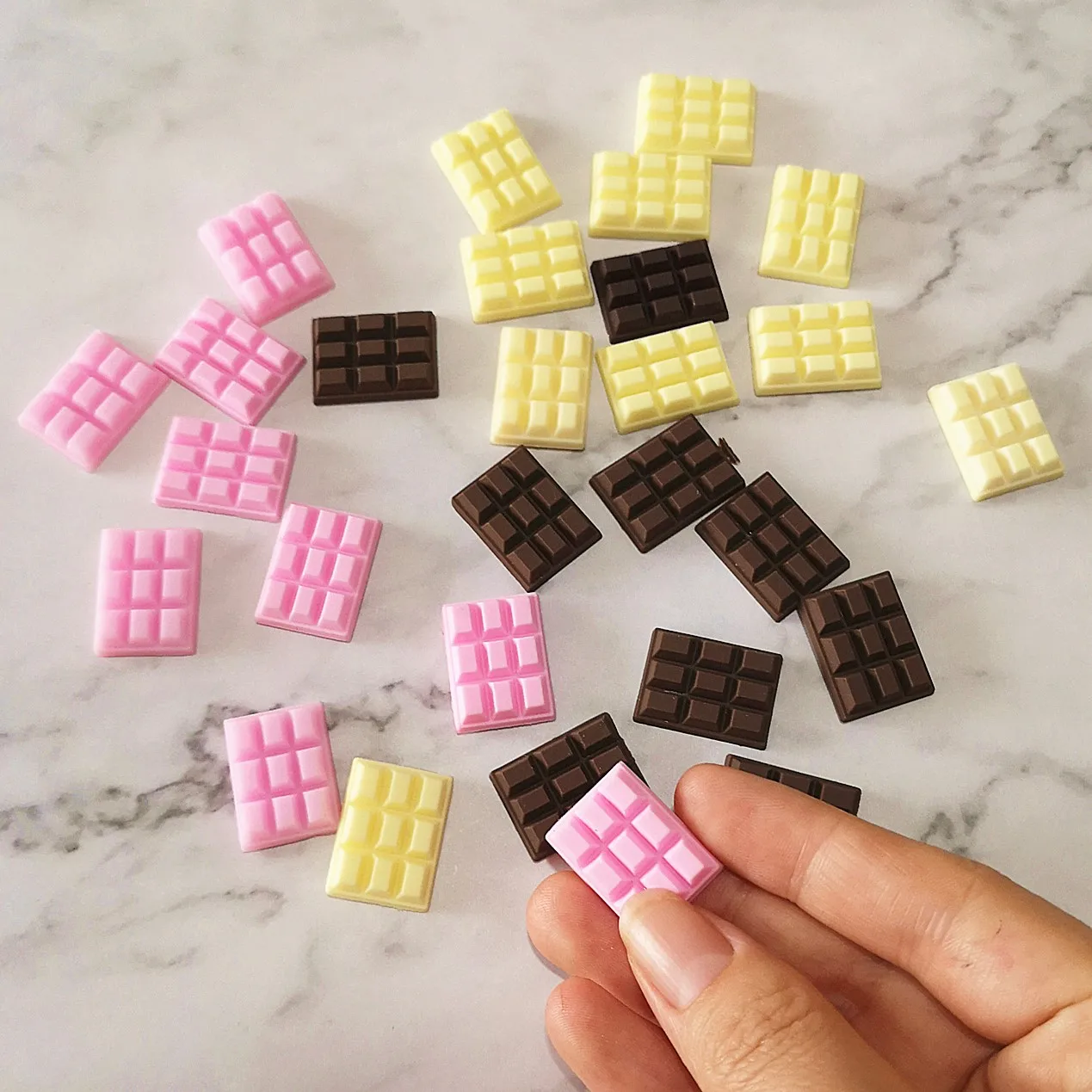 10pcs 23*16mm Simulation Soft Chocolate Polymer Clay Flatback Craft Miniature Food For DIY Phone Dollhouse Home Decoration