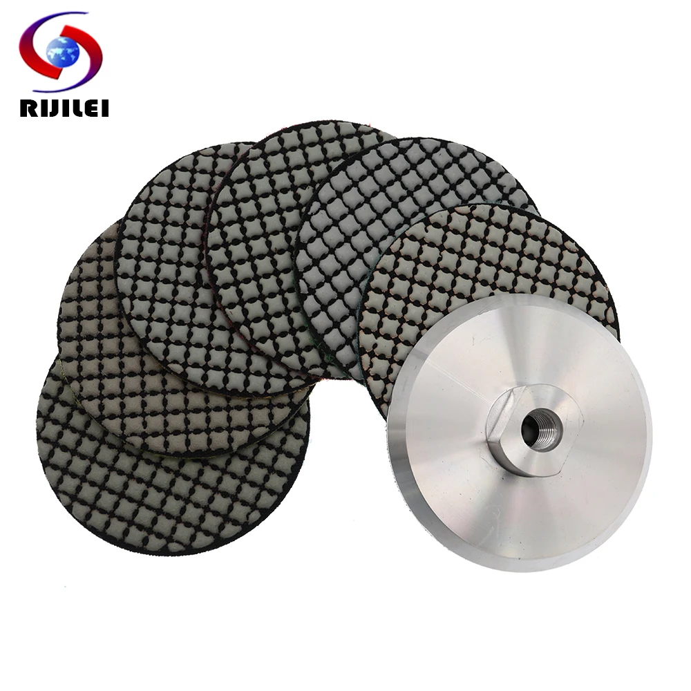 

6 Pcs 4 Inch Dry Polishing Pad 100mm Flexible Diamond Polishing Pads New Design Marble Granite Stone Wall 4" Sanding Disc