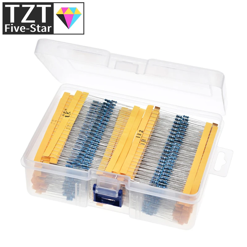 Imagem -03 - Valores 4w 0.25 Resistores de Filme de Metal Sortidas Pacote Kit Conjunto Lote Resistores Kits Variedade Resistor Fixo 2600 Peças Lote 130