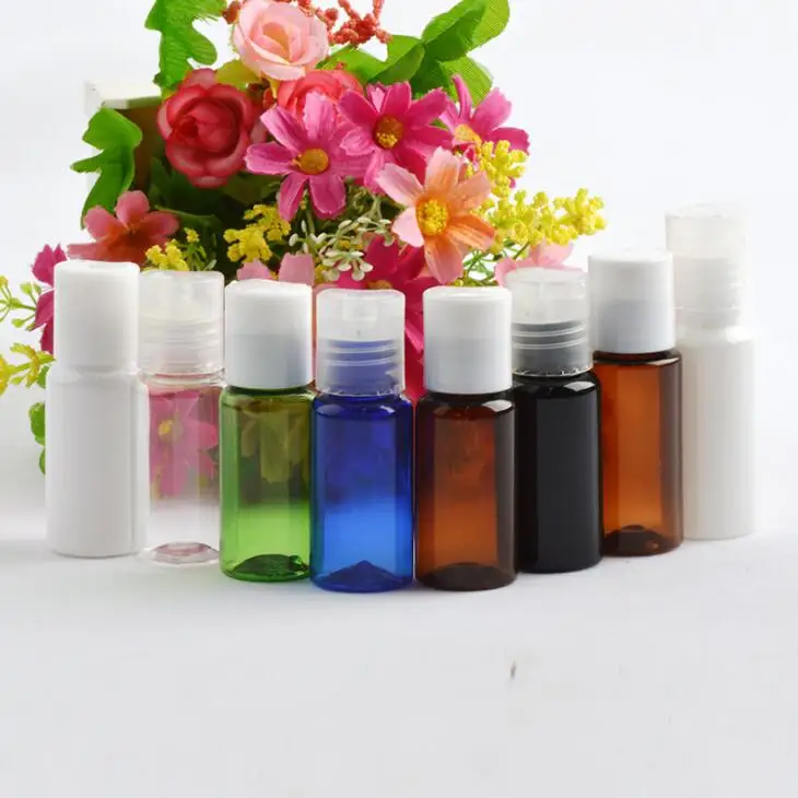 Hot Sale 15ml Plastic Lotion Sample Bottles with Press Cap Bottle Containers Cream Jars for Cosmetic Packaging LX1919