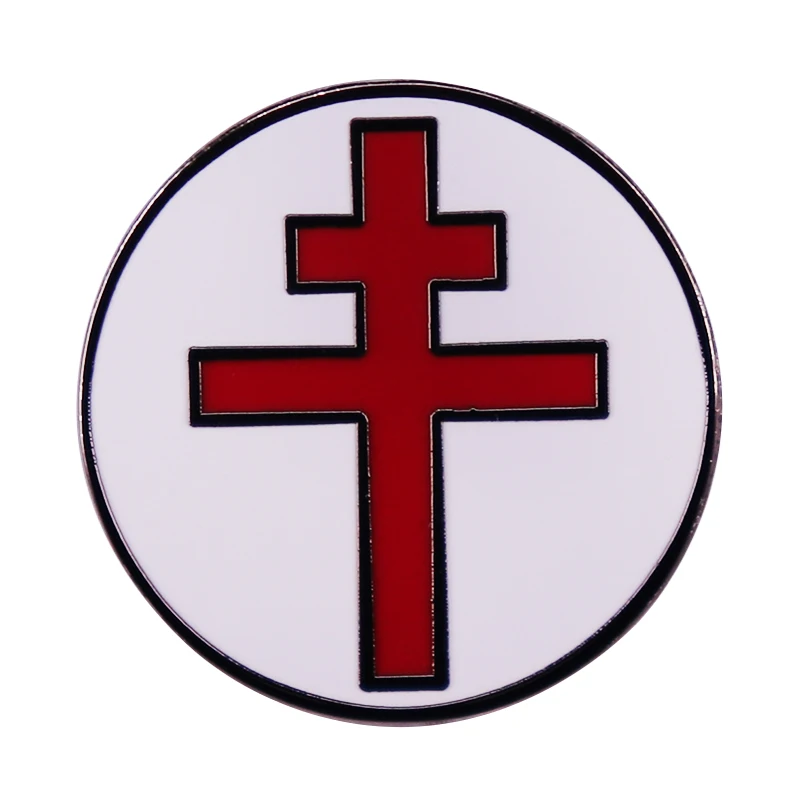 

cross of Lorraine badge enamel pins for backpack