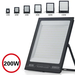 200W MiNi Flood Light LED Tempered glass Floodlight Waterproof Thinnest Projector Lighting Outdoor 150W 100W 50W 30W 20W 10W