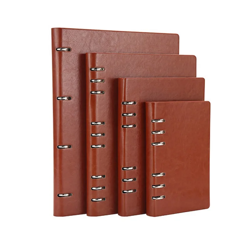 A5 Leather Loose-leaf Refill Notebook Cover Spiral Binder Planner Diary Replacement Cover Office School Supplies