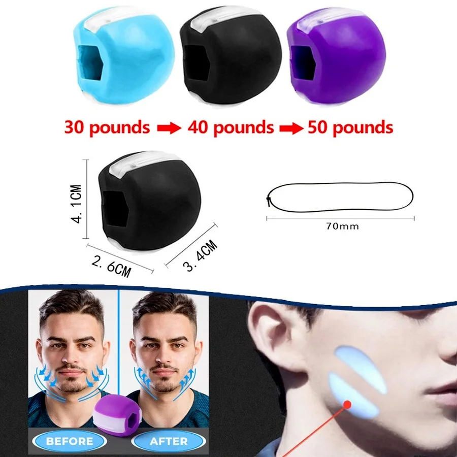 

Fitness Face Masseter Men Facial Pop N Go Mouth Jawline Jaw Muscle Exerciser Chew Ball Chew Bite Breaker Training Body Skin Care