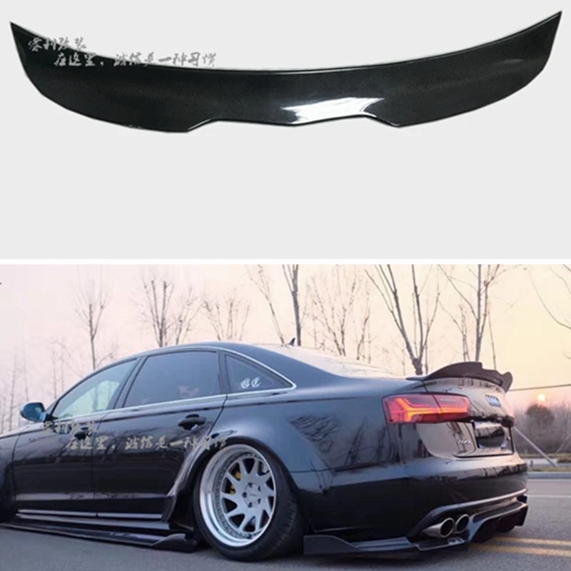 C7 A6 Spoiler PSM Style Carbon Fiber Spoiler Rear Trunk Wing For Audi A6 C7 / 4G 2012 - UP Fit 4-Door Sedan Only