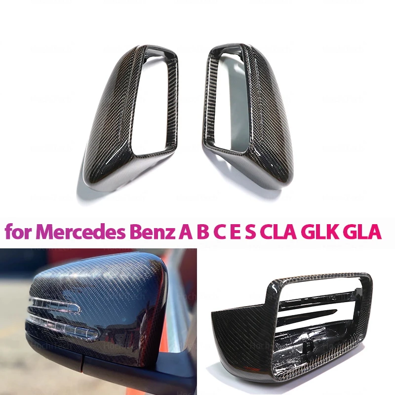 For Mercedes Carbon Mirror W204 W207 W212 W176 W218 W221 Carbon caps for Mercedes A C CLS E CLA Class Carbon Fiber Mirror Cover