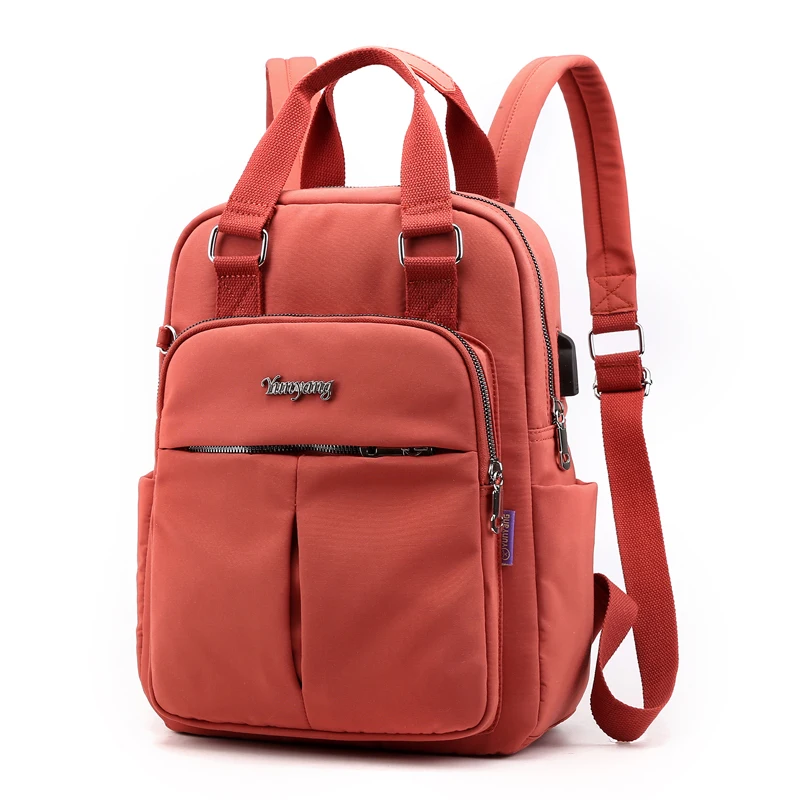 2024 Causal Women Laptop Backpack USB Charge School Bag for Teenager girls Large Capacity Travel Female Bagpack Solid back pack