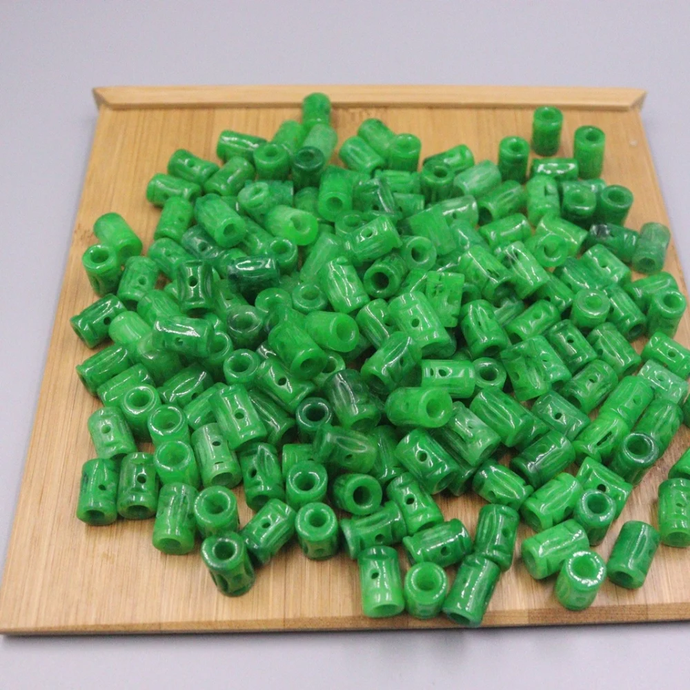 

100PCS Green Malaysian Jade Jadeite Women Men Coin Ellipse Bead 11*8mm