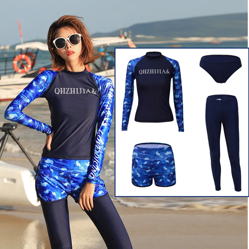 

Women's Long Sleeve Sun Protection Rash Guard Basic Skin Wetsuit, Swimsuit, Surf Dive, Yoga, Run, Jogger Athletic Tracksuits