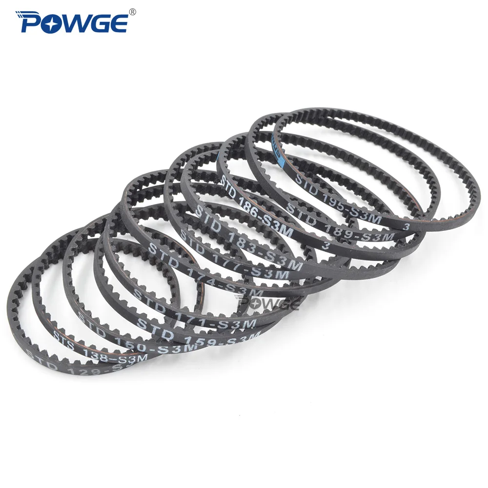 POWGE 3Racing Sakura D3 CS STD S3M Rear front Belt 102/138/150/159/162/171/177/183/186/189/195mm 1/10 RC Car Drift On Road