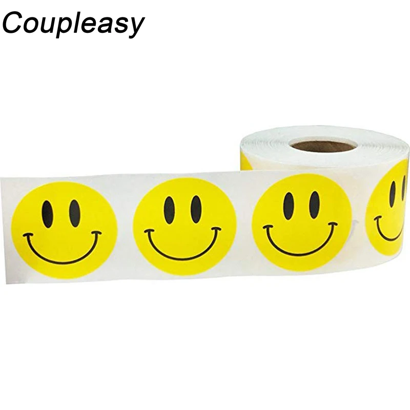 500Pcs Smiley Face and Sad Face Paper Stickers Kids DIY Stickers Scrapbooking Teacher Reward Stickers School Stationery Supplies