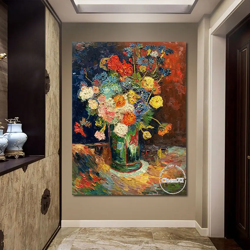 

Unframed Beautiful Flowers In A Vase Paintings Handmade Wall Canvas Room Art Hand Picture Reproductions Of Famous Painting