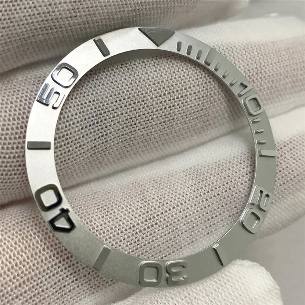 

38mm Silver Watch Bezel Steel Insert Ring for Mechanical Watch Wristwatch Repair Part Inner Diameter 30.5mm Replacement Bezels