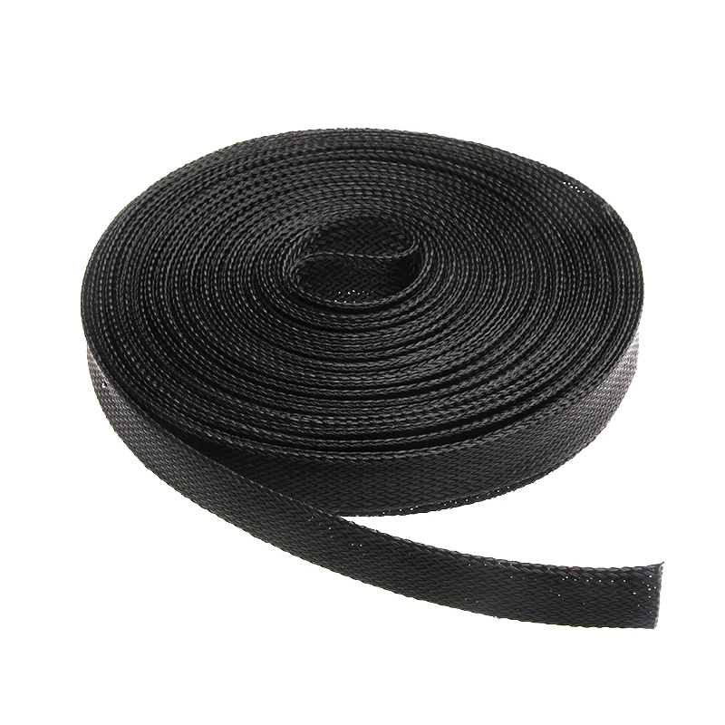 Dropship 1/5/10/50/M Black Insulated Braid Sleeving 2/4/6/8/10/12/15/20/25mm Tight PET Wire Cable Gland Protection Cable Sleeve