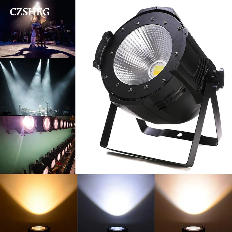 LED Par COB 200W Warm+Cool Lighting Aluminum Housing Quad DMX512 Stage Light Theaters Churches Concert DJ Lights