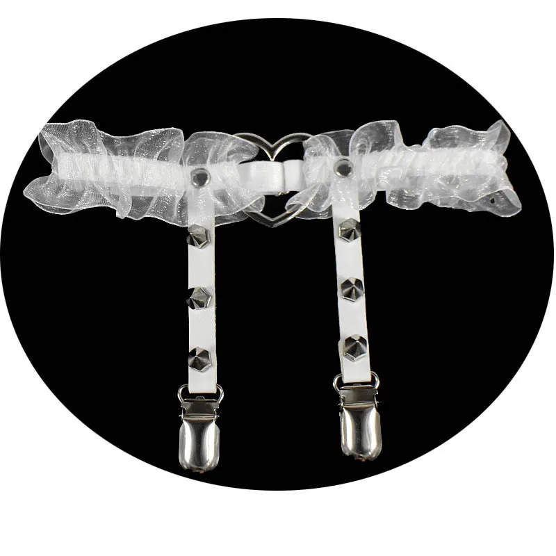 حزام رباط مثير بدانتيل Bdsm قلب الساق خاتم هاراجوكو بانك قوطي ضيق الرباط المرأة مرونة الساق تسخير عبودية حزام الحمالة