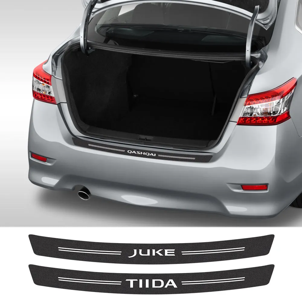 Pegatinas para parachoques trasero de maletero de coche, accesorios para Nissan Qashqai Juke Micra x-trail T32 Leaf Sentra Murano Patrol Pulsar Note Tiida