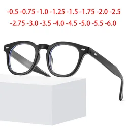 Gafas redondas Vintage para hombre y mujer, anteojos a la moda, gafas graduadas para vista corta, 1,0-1,5-2,0-2,5-3,0-3,5-4,0-6,0