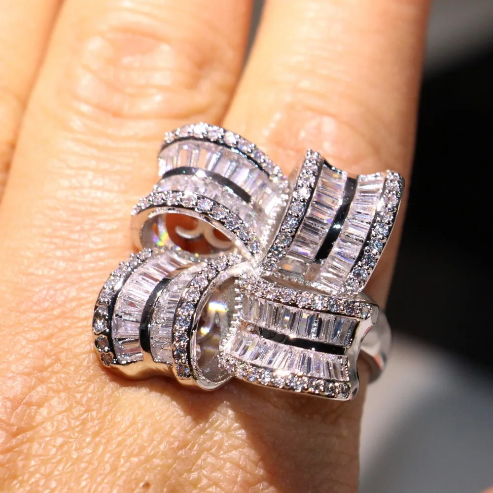 YaYI Jewelry Top Quality Princess Cut AAA+ White Cubic Zirconia Silver Color Engagement Wedding Heart Rings Party Rings Gifts