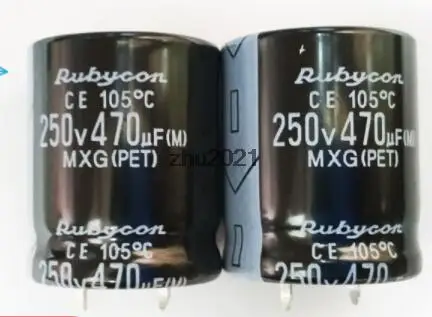 2 قطعة 470 فائق التوهج 250V 22x40 مللي متر الألومنيوم مُكثَّف كهربائيًا