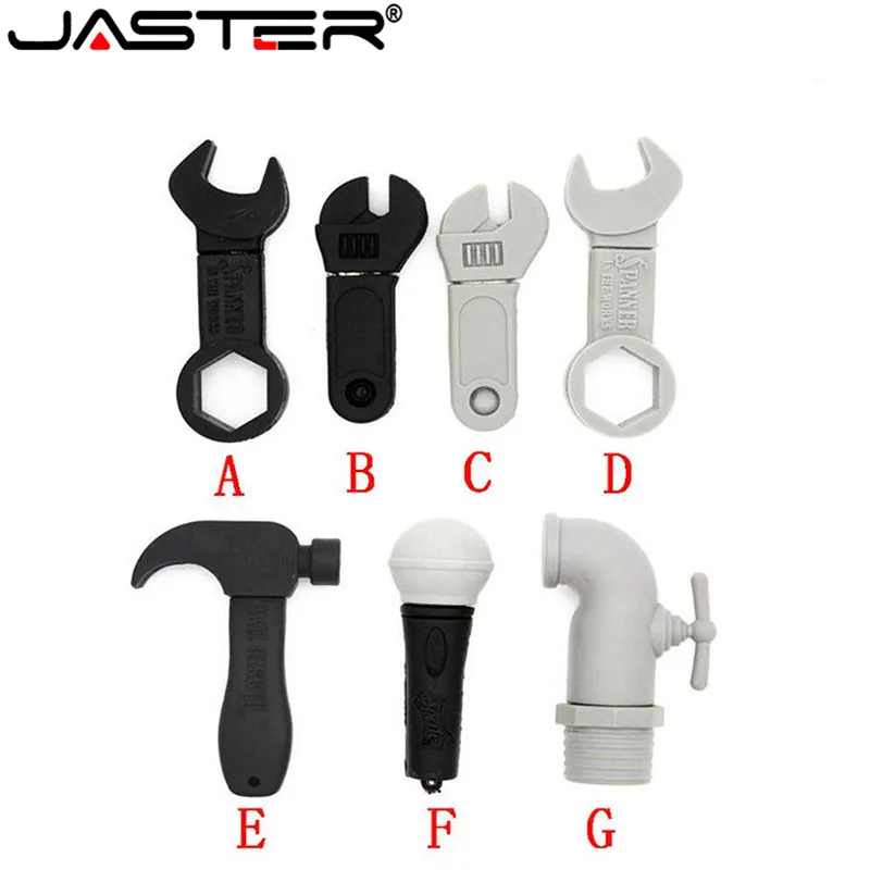 

JASTER Cartoon Wrench Model Memory Stick Pendrive 4gb 8gb 16gb 32gb 64GB 128GB Tool Hammer Usb Flash Drive Gift