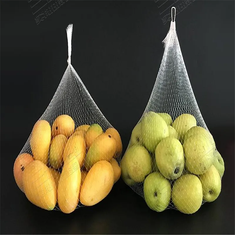 100pcs Kitchen storage bag Fruit net bag Snack bag Supermarket packaging bag Toy packaging bag Red white yellow Net buckle