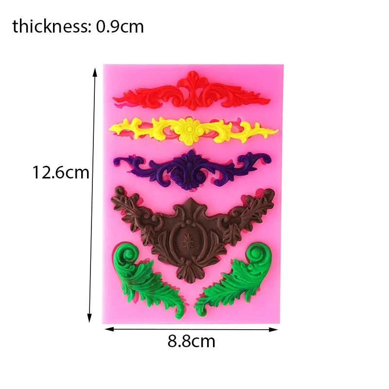 European Style Lace Silicone Mold Retro Embossed Border Cupcake Top Decoration Polymer Clay Embossed Cake Decoration Tool