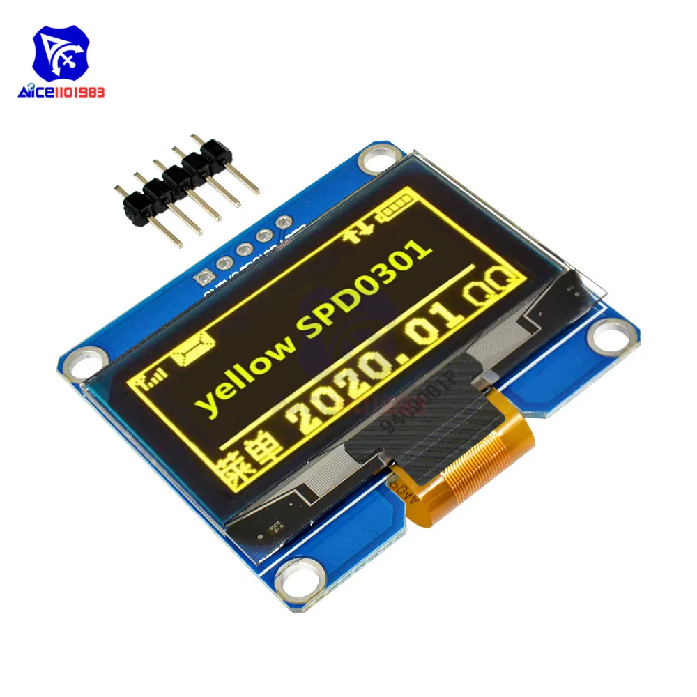 Diymore 1.54 "128X64 Oled Lcd Display Module SPD0301 5PIN Spi Iic I2C Interface 12864 Voor Arduino R3 MEGA2560 Avr STM32