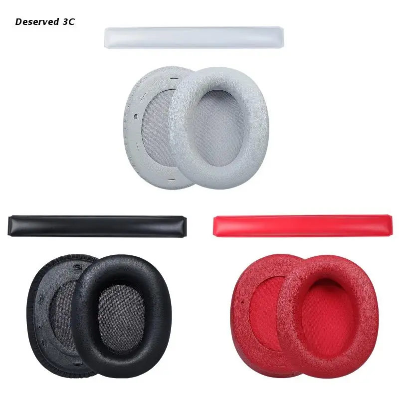 Leather Cushion Earpads Head Beam Compatible for Edifier W800BT plus Headset Earmuffs Memory Foam Covers Headphone Pads