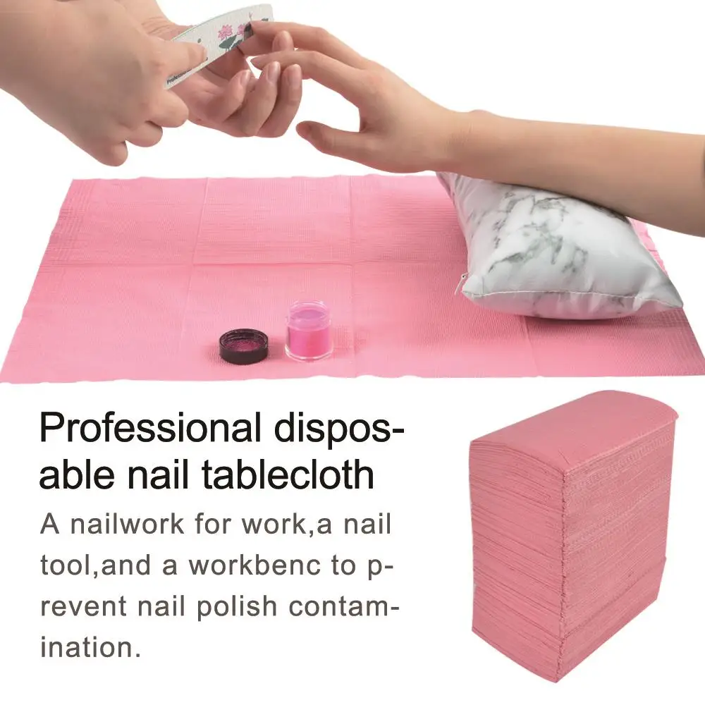 20Pcs Nails Art Cleaning Desk Mat Disposable Clean Pads Non-woven Waterproof Tablecloths Manicure Tool For Nails Care