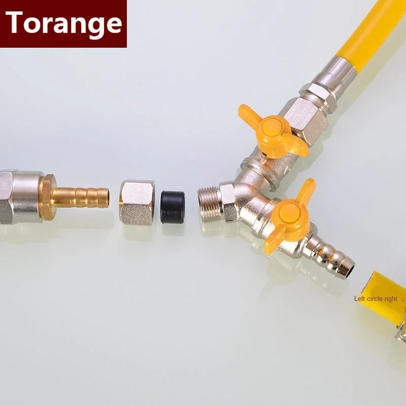 1/2 in Copper Ball Valve Fittings Gas Pipeline Tee Socket Connector Switch Core Pipe Junction for Liquid Propane Gas
