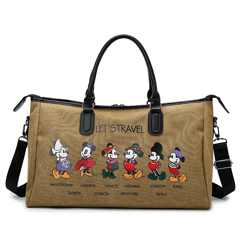 Disney Mickey fashion cartoon mouse canvas bag business trip women  shoulder bag outdoor travel bag portable large capacity