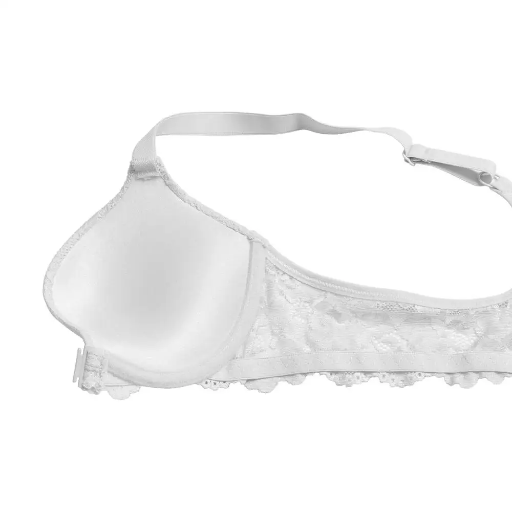 YBCG Front Closure Women Bra Padded Push Up Lace Bra Floral Y-line Strap Underwear Solid Plunge Bras for Women Plus Size