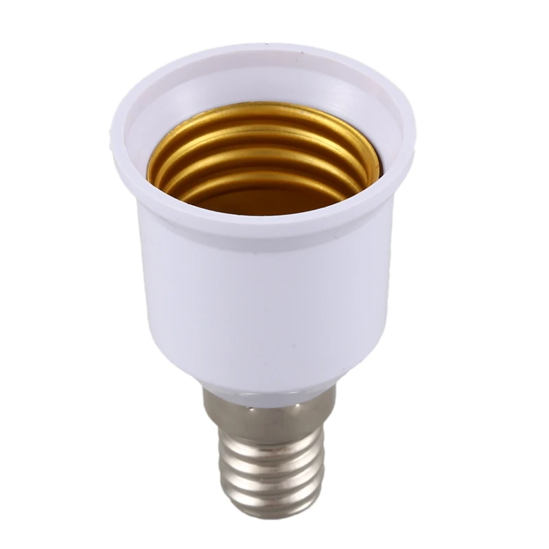 Tornillo de Base adaptador E14, E27, convertidor de enchufe de bombilla LED, blanco, 5 uds.