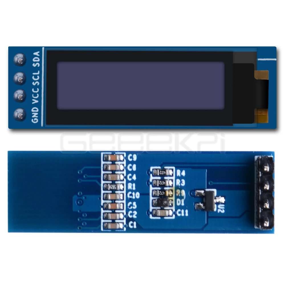 GeeekPi 0.91 inch OLED Screen Module 128*32 SSD1306 for Raspberry Pi 4 B / 3 B (+) / 2 B / Zero (W) / Beaglebone Black