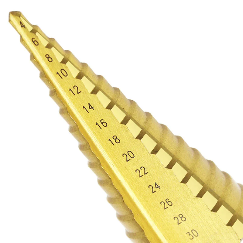 4 -32mm HSS Titanium Coated Metal Hex Core Drill Bits High Speed Steel Step Drill Bit Set Cone Hole Wood Cutter Taper Metric