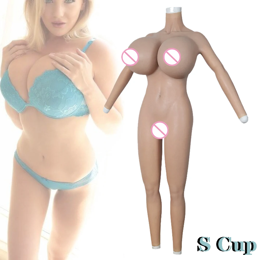 

Realistic Cosplay S Cup Silicone Fake Breasts Forms Body Suit With Arms and Fake Vagina Artificial Chest Bodysuit for Drag Queen