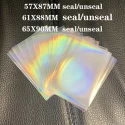 100pcs/lot Rainbow Foil YGO MTG TCG MGT Laser Clear Sleeves Korea Idol Photo Holographic Protector Trading Cards Shield Cover