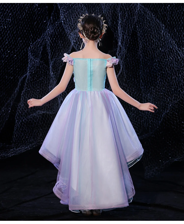 New Luxury Princess Ball Gowns Wedding Tutu Dress for Girls Party Flower Girl Dresses Shoulderless Children Evening Prom Frocks