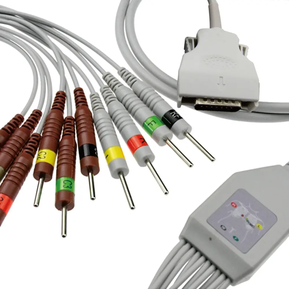 EK-14C Beliebtes EKG-Kabel mit 10 Anschlussdrähten für Shanghai Kohden für Patientenmonitor im C-Stil – Detail 1