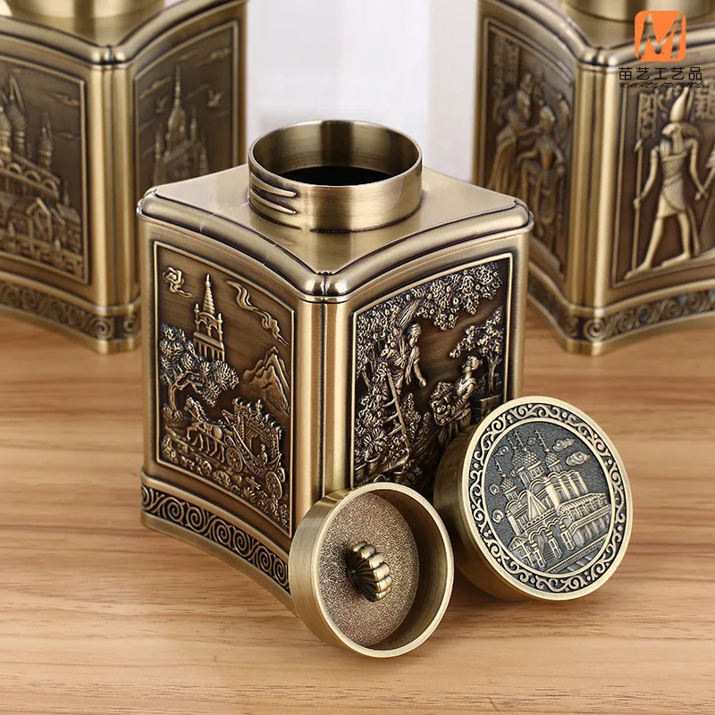 Europe Medium Size Metal mateiralTea Box Tea Organizer Tea Storage Container Canister Tin Box For Coffee/Tea Storage  CYG016