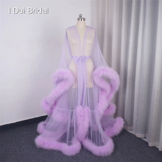 Long sheer fur robe hotsell