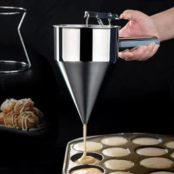 Steel Batter Dispenser with Rack Dough Funnel Cupcake Baking Dispenser Kitchen Tools