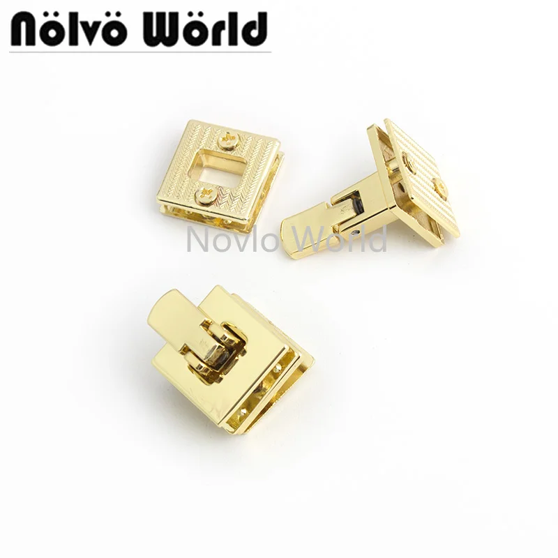 Nolvo World 2-10sets 19*19mm Square Lock Clasps Closure buckle Handbag Shoulder Closure DIY Accessories