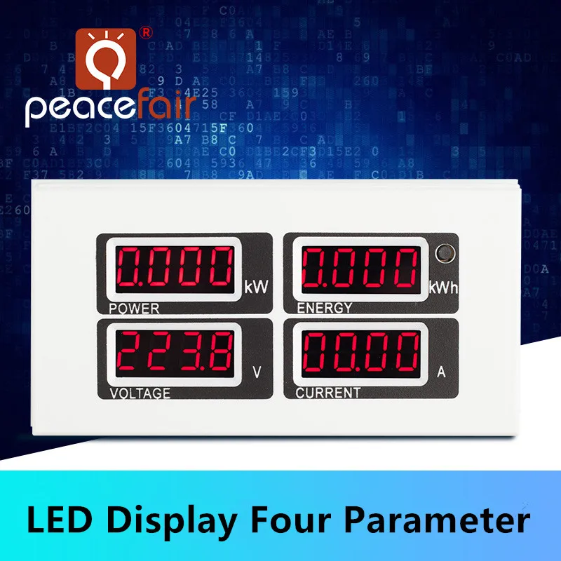 PZEM-004 AC Voltmeter Amperemeter 220 V 100 A 4 in 1 Anzeige Strom Spannung Watt Kwh Elektrisches Amperemeter mit CT-Spule USB-Kabel – Detail 4