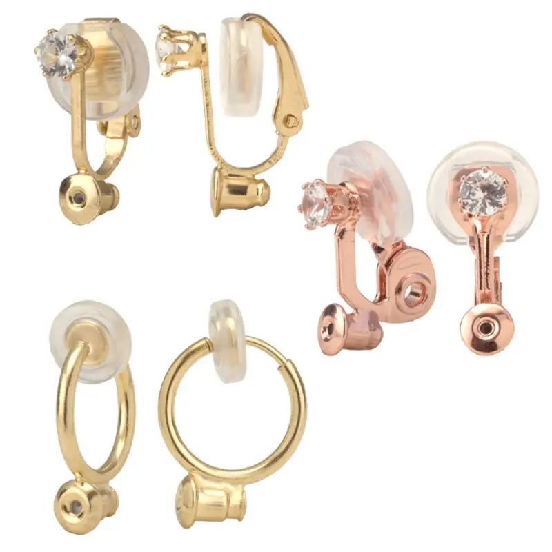 100Pcs Earring Pads Support Stabilizer Silicone Comfort Earring Cushion for All Sizes Clips on Earrings Jewelry Findings