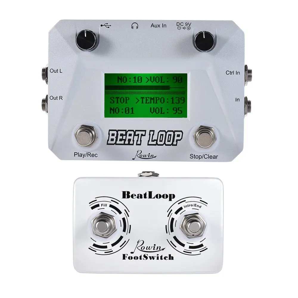 Rowin-Guitar Beat Loop Pedals, Drum Looper Machine, 40 Drums Rhythm, 50min Looper, Recording Time, One-Man Band, LBL-01