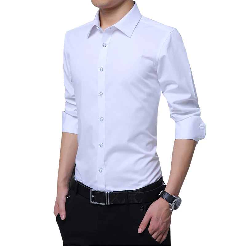 Legible Casual Social Formal shirt Men long Sleeve Shirt Business Slim  Office Shirt male Cotton Mens Dress Shirts white 4XL 5XL - AliExpress  200000343